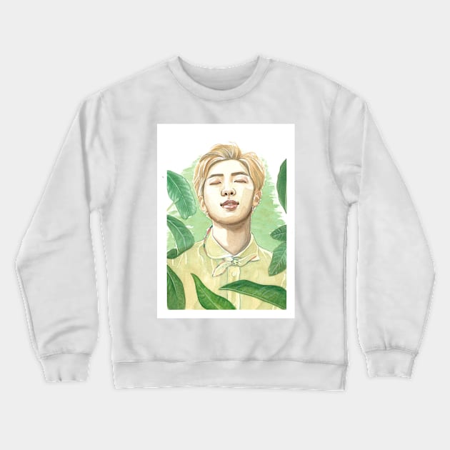 BTS RM Rap Monster Kim Namjoon Nature Watercolour Painting Crewneck Sweatshirt by NiamhYoungArt